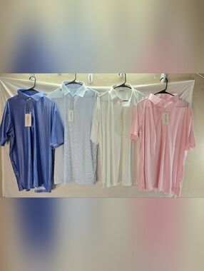 Lot of 4 Collars and Co Men's XL Relaxed Featherweight Polo Shirts NWT & NWOT